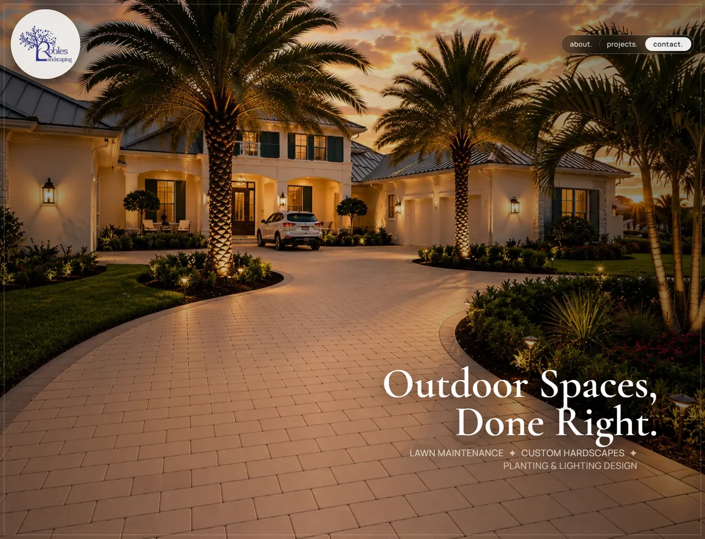 Robles Landscaping homepage preview